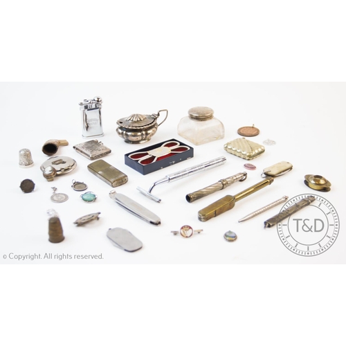 89 - A selection of silver and silver coloured items, to include, a Victorian silver mustard and London 1... 