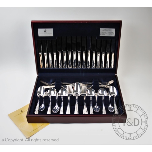 97 - A sixty piece silver plated canteen of cutlery, Viners, Sheffield, comprising; eight table knives, e... 