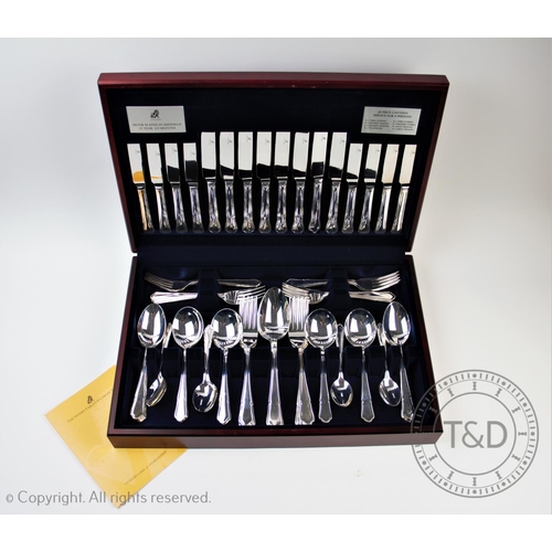 97 - A sixty piece silver plated canteen of cutlery, Viners, Sheffield, comprising; eight table knives, e... 