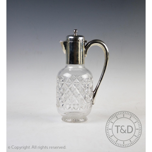 3 - An early Edwardian silver mounted claret jug, James Dixon & Sons Ltd, Sheffield 1901, the mounts wit... 