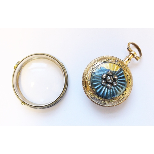 106 - A lady's pair cased fob watch, 19th century and later, key wind, gilt dial with black roman numerals... 