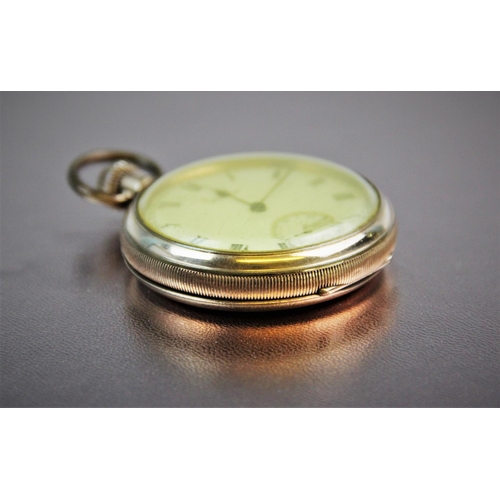 106 - A Waltham pocket watch, the white enamel dial with black Roman numerals and subsidiary seconds dial,... 