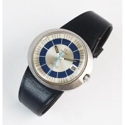 120 - A gent's 1960's Omega Geneve Dynamic stainless steel wristwatch, the round silver and blue dial with... 