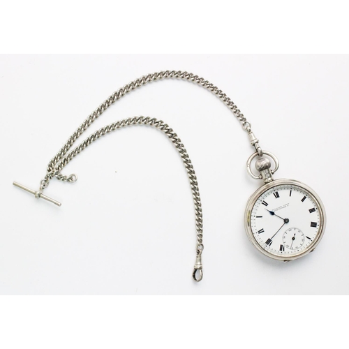 122 - A silver open-face pocket watch by William Crow, Stratford. E, the round white enamel dial with blac... 