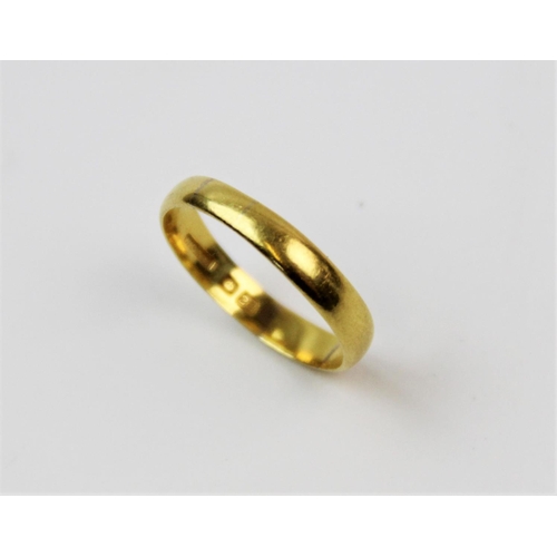 178 - A 22ct gold wedding band, size M, gross weight approx. 2.5gms