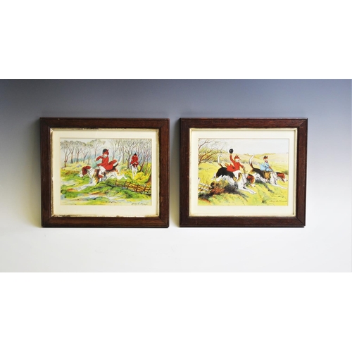 287 - After Harry B Neilsen (1861-1841),  
Four prints on paper,  
Mr Fox' Hunt cartoons,  
Each 19cm x 25... 