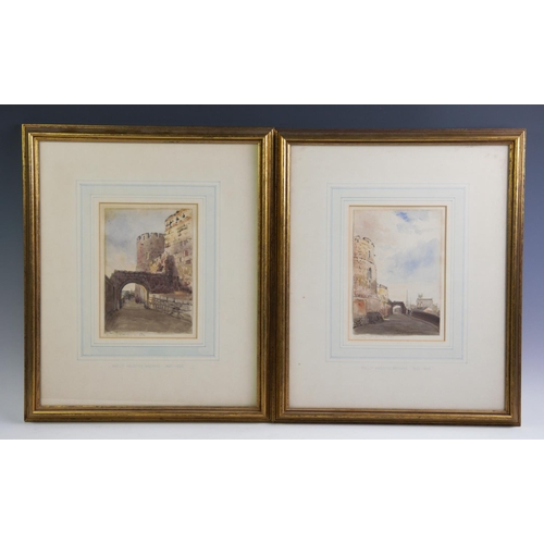 306 - Philip Van Dyck Browne (1801-1868),
Pair of watercolours on paper,
Shrewsbury Castle from the Dana, ... 