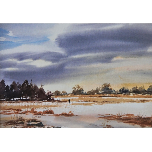 311 - Ron Ranson (1925-2016),  
Two watercolours on paper,  
River scene with trees and another with cloud... 