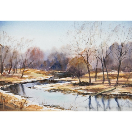 311 - Ron Ranson (1925-2016),  
Two watercolours on paper,  
River scene with trees and another with cloud... 