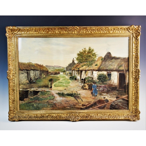 320 - Thomas Marie Madawaska Hemy (1852-1937),  
Watercolour on paper,  
A rural village scene,  
Signed l... 