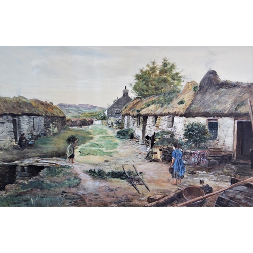 320 - Thomas Marie Madawaska Hemy (1852-1937),  
Watercolour on paper,  
A rural village scene,  
Signed l... 