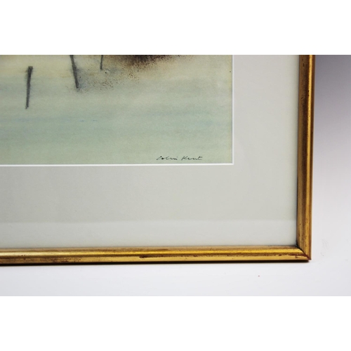 322 - Colin Kent (contemporary British),  
Two watercolours on paper, 
Landscapes of a beach shore, 
Each ... 