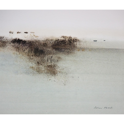 322 - Colin Kent (contemporary British),  
Two watercolours on paper, 
Landscapes of a beach shore, 
Each ... 