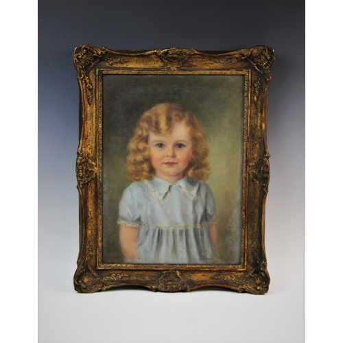 334 - English school (20th century),  
Two oils on canvas,  
Portraits of Michael Aldersey aged 3 1/2, and... 