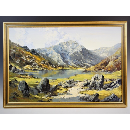 341 - Charles Wyatt Warren (British, 1908-1983),  
Oil on board,  
'Cym Idwal And Snowdonia',  
Signed low... 