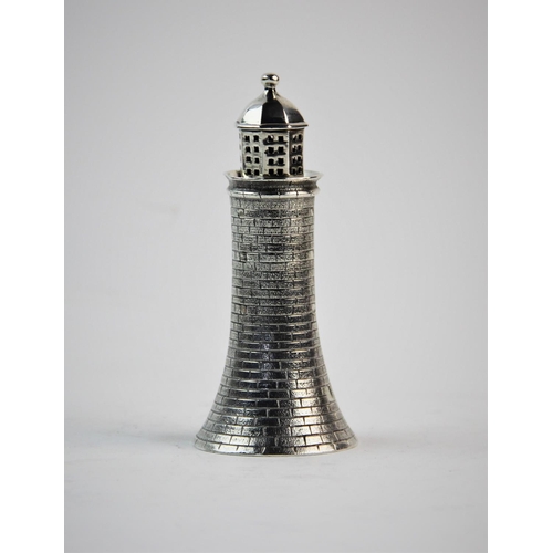 63 - A novelty silver lighthouse pepperette, John Angell II & George Angell, London 1842, with stretcher ... 