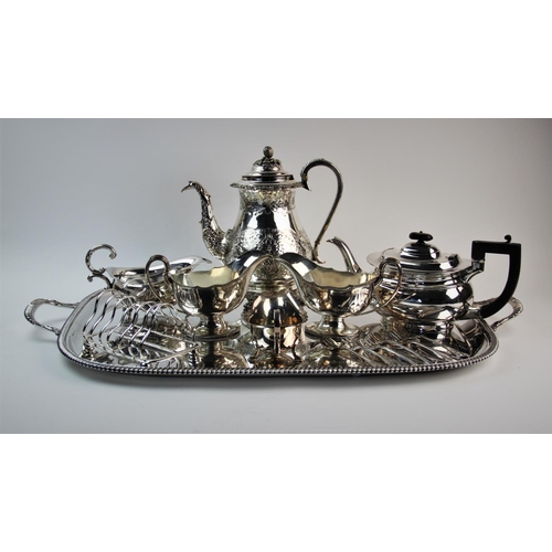 83 - A late 19th/early 20th century silver plated serving tray, Harrison Brothers & Howson, Sheffield, th... 