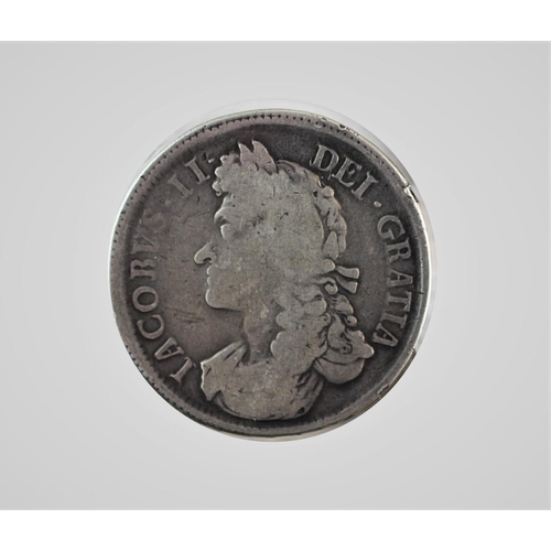 88 - A James II crown, 1687, second bust, card mounted