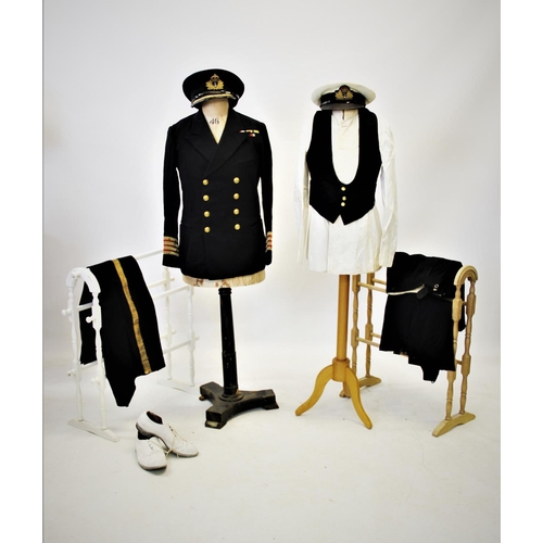 237 - A collection of naval interest dress and other uniforms, early 20th century, comprising; three peake... 