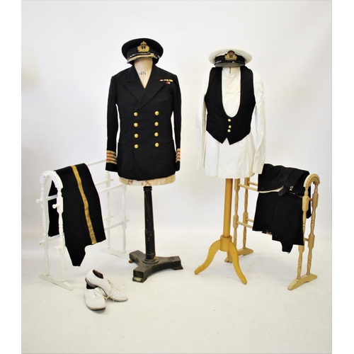 237 - A collection of naval interest dress and other uniforms, early 20th century, comprising; three peake... 