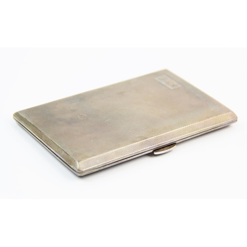 1 - A George VI silver cigarette case, Walker & Hall, Sheffield 1951, of rectangular form, with engine t... 