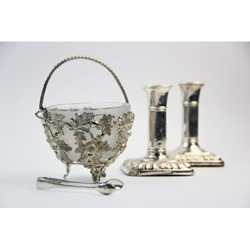 10 - A pair of Victorian silver candlesticks, I S Greenberg & Co, Birmingham 1899, each with plain polish... 