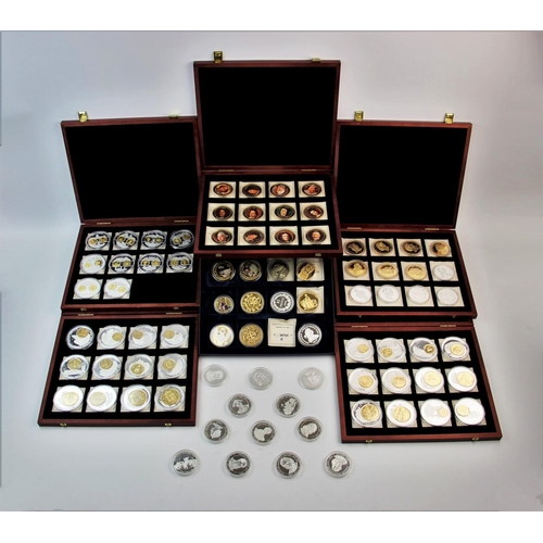 100 - A selection of boxed commemorative coin collections, to include, Kings & Queens of the UK, Greatest ... 