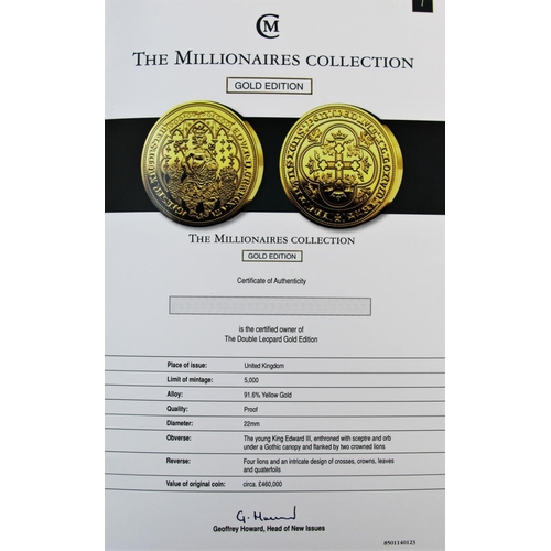 101 - The Millionaires Coin Collection, 'The Double Leopard', Gold Edition, The London Mint Office, no. 14... 