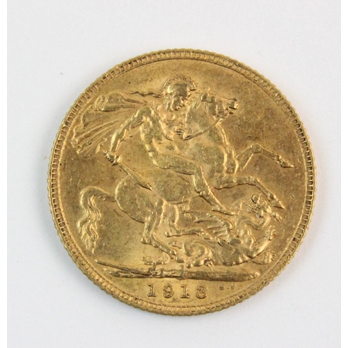 107 - A George V sovereign, dated 1913, weight 8.1gms