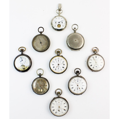 131 - A Victorian silver open-face pocket watch, the silver-toned dial with floral engraved decoration, ro... 