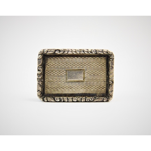 69 - A William IV silver viniagrette, Nathaniel Mills, Birmingham 1835, of rectangular form, with floral ... 