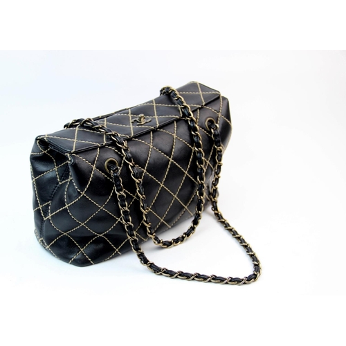 A Chanel Wild Stitch top clasp handbag, circa 2000 - 2002, the