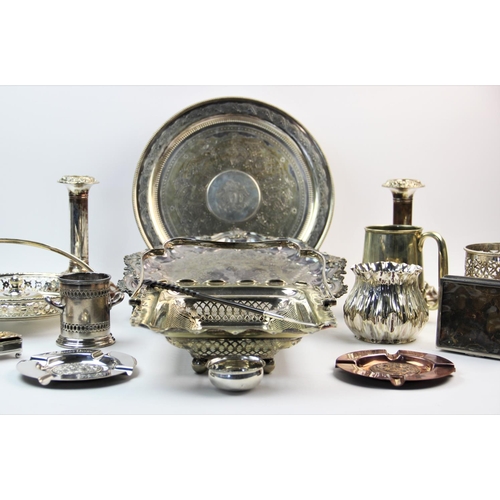 89 - A selection of silver and silver plated wares, to include, a silver wet mustard, T H Hazlewood & Co,... 