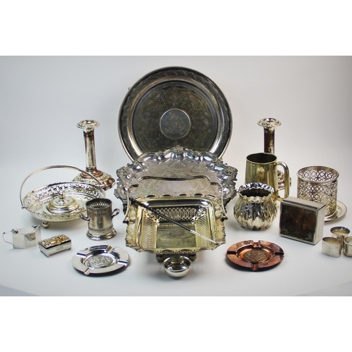 89 - A selection of silver and silver plated wares, to include, a silver wet mustard, T H Hazlewood & Co,... 