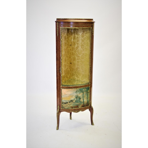 902 - A reproduction French style freestanding corner display cabinet, by H & L Epstein, the single convex... 