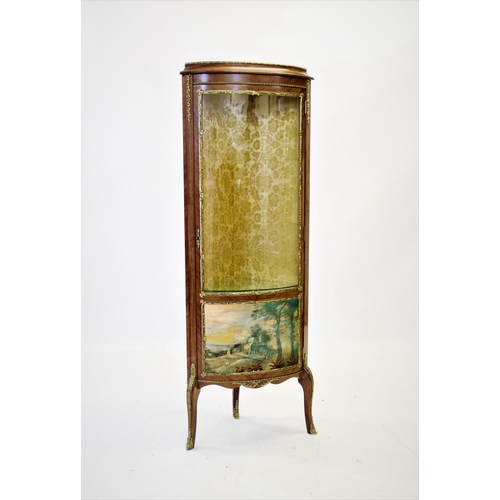 902 - A reproduction French style freestanding corner display cabinet, by H & L Epstein, the single convex... 