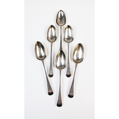 4 - A selection of silver spoons, comprising; three George III silver Old English pattern dessert spoons... 