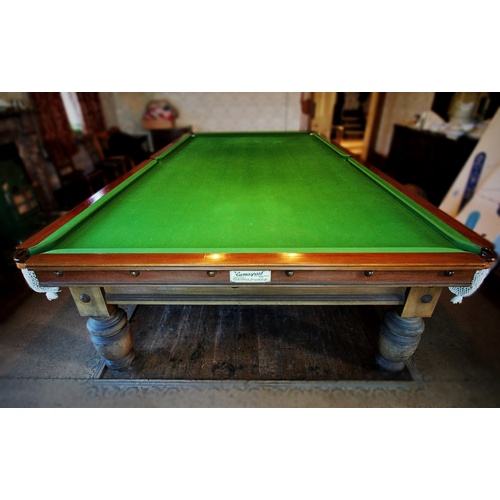 892 - A late 19th century mahogany full size snooker table 'The Camaspeed' by Thomas Padmore & Sons, 118 E... 