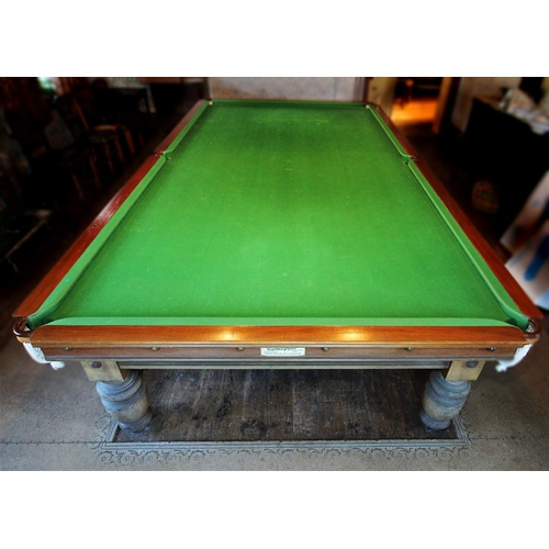 892 - A late 19th century mahogany full size snooker table 'The Camaspeed' by Thomas Padmore & Sons, 118 E... 