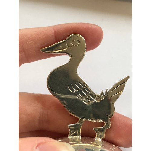 40 - A pair of silver place card holders, Sampson Mordan & Co Ltd, Chester 1912, each modelled as a duck ... 