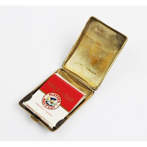 12 - A 9ct gold vesta case, S Blanckensee & Son Ltd Birmingham 1927, of rectangular form with engine ture... 