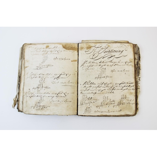 288 - A bound notebook, 18th century, inscribed to the flyleaf 'John Lloyd' and dated '1748', containing e... 