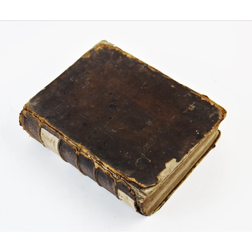 292 - THE HOLY BIBLE, authorised version, probably 18th century, full leather with embossed decoration to ... 