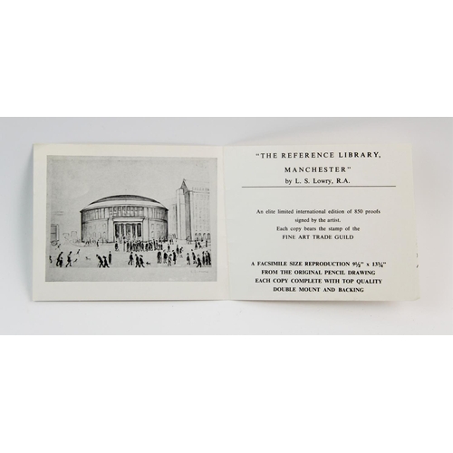 300 - Laurence Stephen Lowry RBA RA (1887-1976), 
Signed limited edition artist's proof on paper, 
'The Re... 