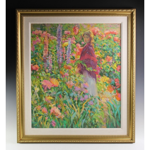 308 - Don Hatfield (American Contemporary), 
Limited edition serigraph on canvas,  
'Private Garden',  
Si... 