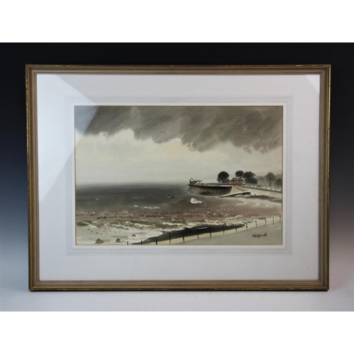 314 - Vivien Pitchforth R.A., A.R.W.S. (1895-1982),  
Watercolour on paper,  
Harbour scene,  
Signed lowe... 