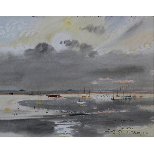 314 - Vivien Pitchforth R.A., A.R.W.S. (1895-1982),  
Watercolour on paper,  
Harbour scene,  
Signed lowe... 