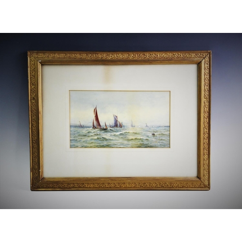 330 - William Lionel Wyllie (1851-1931),  
Watercolour on paper,  
Boats off Bologne,  
Signed lower right... 