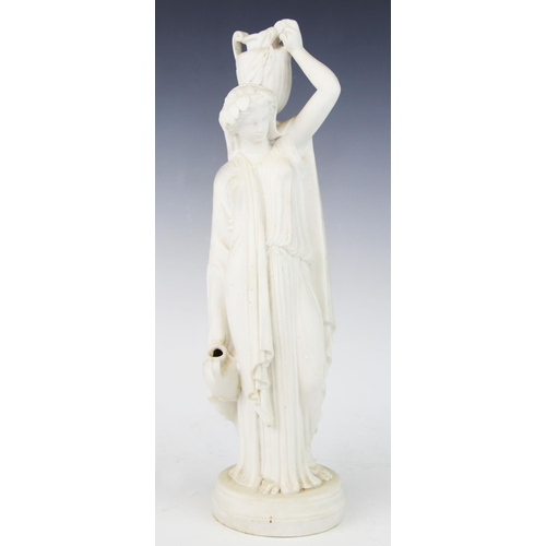 467 - A Parian Ware neoclassical bust of Clytie the water nymph, late 19th century after the Roman origina... 