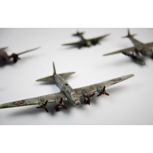 596 - A collection of pre-war Meccano Ltd Dinky Toys diecast model aeroplanes, comprising: a No 60t Dougla... 